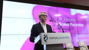 Jesús Ponce, presidente de Farmaindustria, en la inauguración de la Jornada Somos Pacientes.